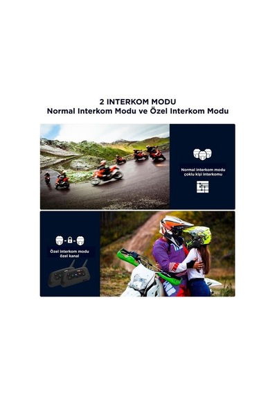 Premium Motosiklet Helmet İnterkom Ejeas Double V6pro+ 2li İkili Ses Takım
