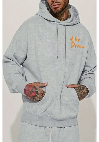 Uyguntarz The Dream Baskılı Unisex Oversize Sweatshirt Gri