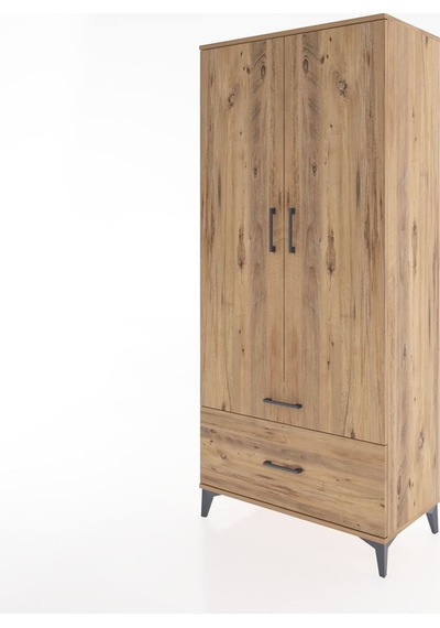 Hyperion Dolap 5 Raflı Tek Çekmeceli 2 Kapaklı 88x44x195 Çam-çam Atlas Çam