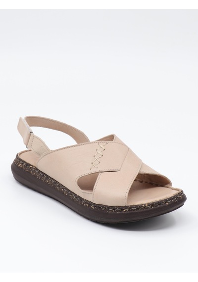 Nesilshoes Nesil Shoes Mns 153 Bej Hakiki Soft Deri Kadın Sandalet