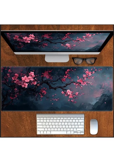 70x30 Cm Kiraz Çiçeği Temalı Kaydırmaz Taban Speed Yüzey Oyuncu Mouse Pad Gaming