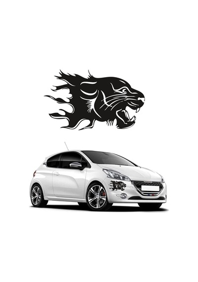 Panter Başı Oto Cam Sticker 20 20 Cm