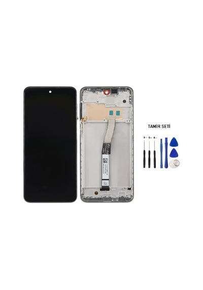Tkgz Xiaomi Redmi Note 9s Lcd Ekran Dokunmatik Service Pack - Full Çıtalı Beyaz + Tamir Seti
