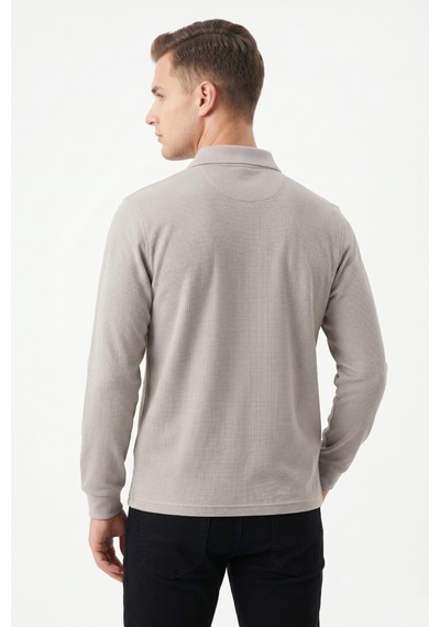 Dynamo Erkek Mevsimlik Polo Yaka Cepli Sweatshirt Bgl-st05366 Taş