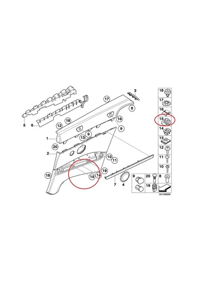 Bmw 3-5 Serisi Maun Klips - Beyaz - 10 Lu Yan Sanayi E38.E39.E93 534132348
