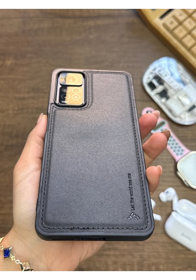 Redmi Note 11 Pro 4g Uyumlu Premium Deri Dokulu Darbelere Karşı Dayanıklı Nazal Silikon Kılıf Siyah