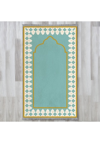 Evaşk Namazlık Dokuma Halı Kaymaz Muslumana Seccade80 x 130 Turkuaz EVASK802H80