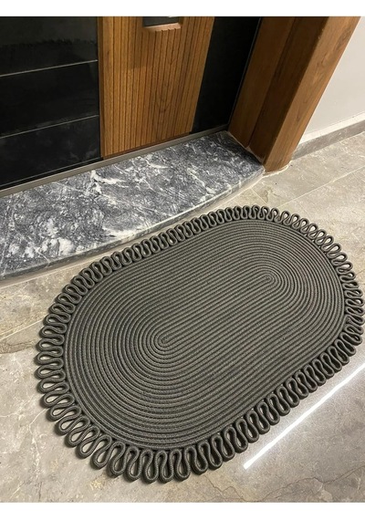 Dublin Serisi Jüt, Desenli Kapı Önü, Paspas, Banyo Paspası, Balkon Paspası/hediyelik, Ev Eşyası Antrasit 50 X 80 Çok Renkli