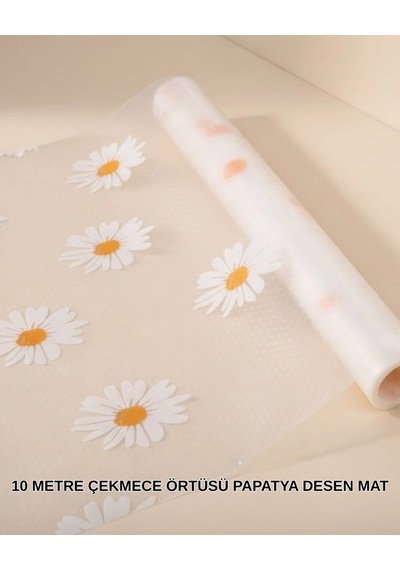 10 Metre Papatya Desenli Kolay Temizlenebilir Çekmece Matı Çok Renkli 83405573