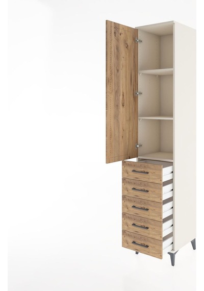 Hyperion Dolap 3 Raflı 5 Çekmeceli Tek Kapaklı 44x44x221 Aytaşı-çam Aytası Hyperion Dolap 3 Raflı 5 Çekmeceli Tek Kapaklı 44x44x221 Aytaşı-çam Aytası