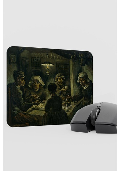 Van Gogh Patates Yiyenler Tablo V1 22x18 Gaming Kauçuk Kaymaz Taban Mouse Pad Fare Altlığı