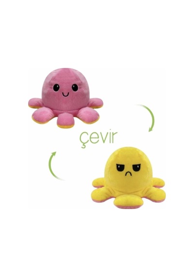 Duygulu Peluş Ahtapot Yastık 20 Cm Çok Renkli