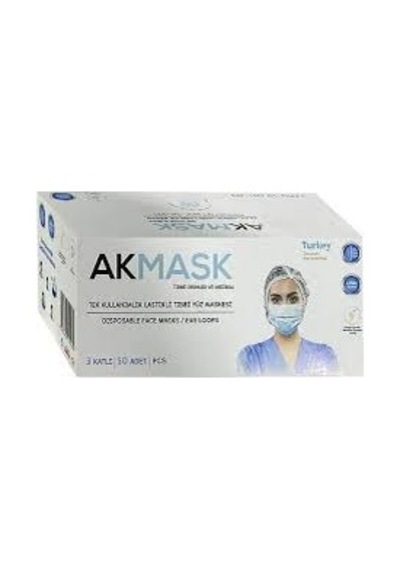 Ak Mask Tek Kullanımlık 3 Katlı Telli Cerrahi Maske 50 Adet