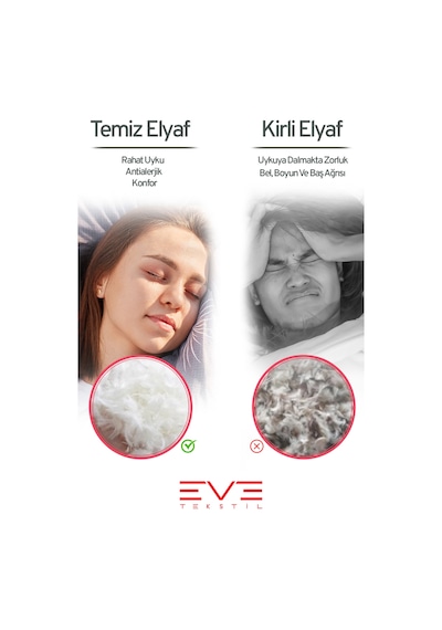 2 Adet Klimax Pembe Serisi Kılıflı Fermuarlı Klimali Antialerjik Silikon Nano Elyaf Yastık 50x70cm Beyaz