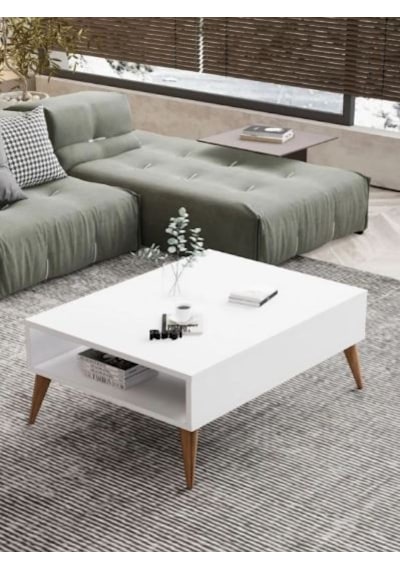 Orta Sehpa Masa Salon Sehpası Lüx Model 90x50x33 Beyaz Orta Sehpa Masa Salon Sehpası Lüx Model 90x50x33 Beyaz