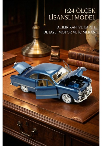Motor Max 1:24 1949 Ford Coupe Model Araba Metal Diecast - Mavi