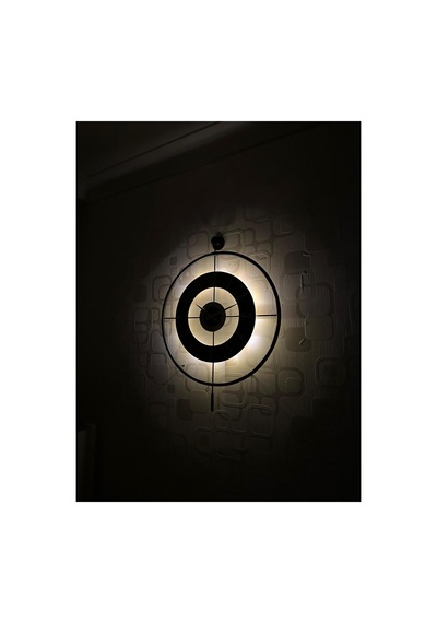 Pey Aksesuar Metal Camlı Duvar Saati 60x80 Cm Büyük Boy Işıklı Gerçek Cam Siyah-şeffaf-siyah-gold M61-siyah-şeffaf-siyah-gold