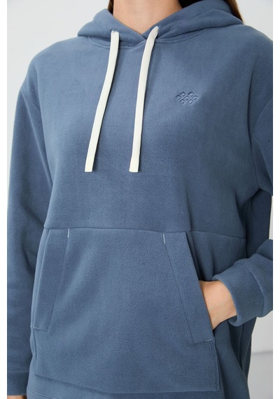Tommy Life Petrol Kalın Yumuşak Dokulu Kapüşonlu Oversize Nakışlı Polar Kadın Sweatshirt - 97292 Petrol Tommy Life Petrol Kalın Yumuşak Dokulu Kapüşonlu Oversize Nakışlı Polar Kadın Sweatshirt - 97292 Petrol