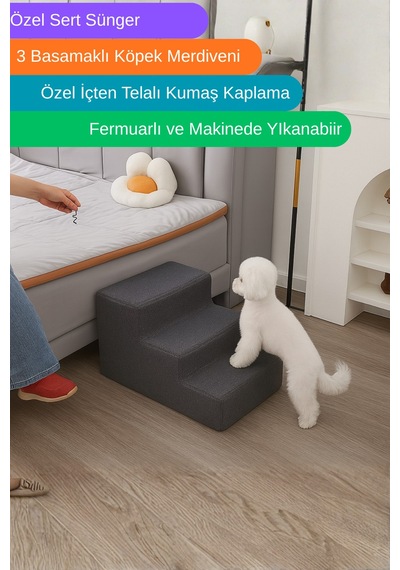 3 Basamaklı Kedi Ve Köpek Merdiveni