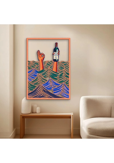 Dalgalardan Uzanan Eller - Metal Tablo - Dec0327 36 X 50 Cm Çok Renkli