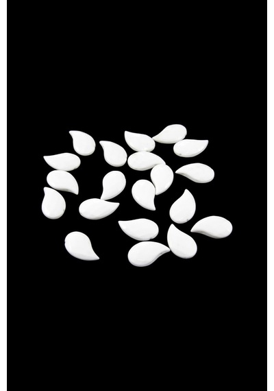 Damla Desen 30x17 Mm Beyaz İçten Delikli Takı Boncuk 15 Adet