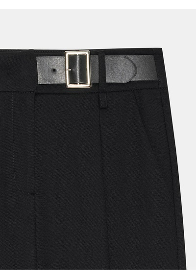 Dilvin 72281 Kemerli Geniş Paça Pantolon-siyah Siyah