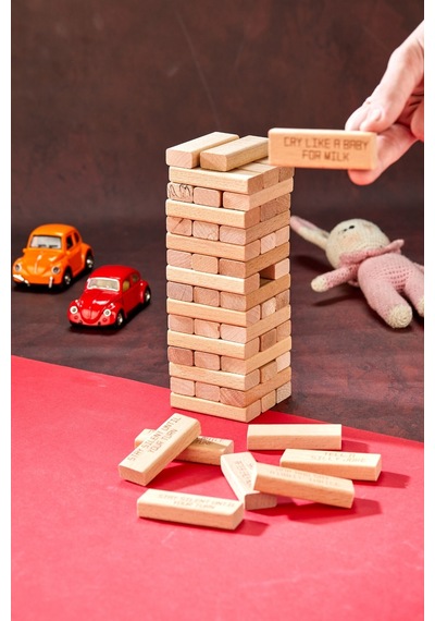 İngilizce Penalty Tower İngilizce Cezalı Tower Jenga Denge Oyunu 54 Parça Büyük Boy