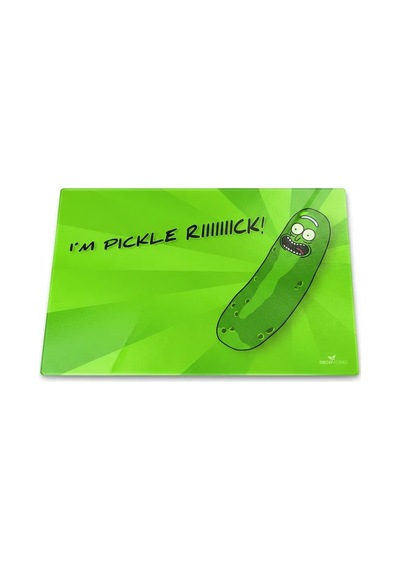 Pickle Rick Desenli Cam Kesme Tahtası Ve Sunumluk 25 X 35 Cm Çok Renkli