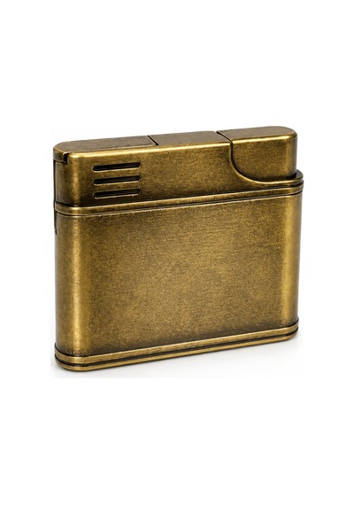 Vintage Metal Gazlı Çakmak Eskitme Tasarım Yeniden Doldurulabilir Hediyelik Model Sarı