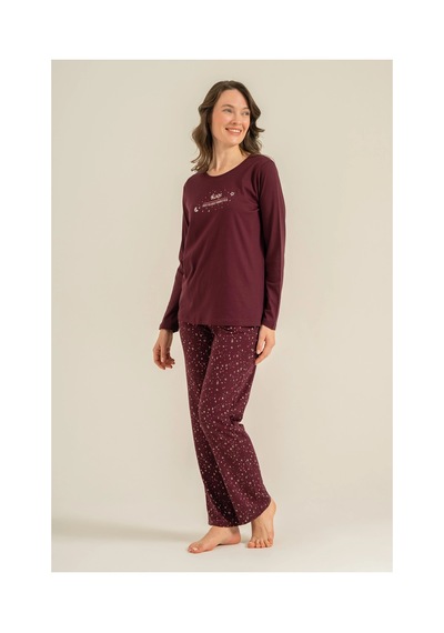 Angbutik Arnetta Ar3774-s Kadın Uzun Kollu Pijama Takım MÜRDÜM