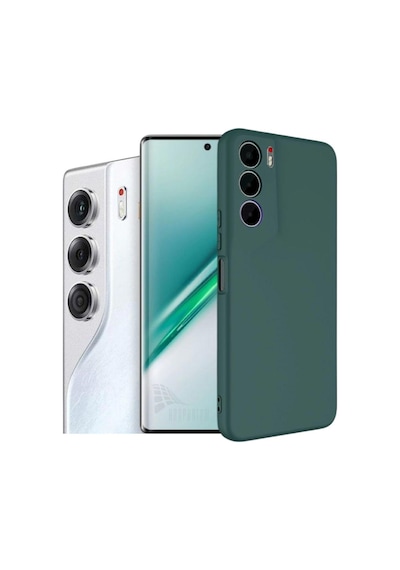 Tecno Camon 40 Pro 5G CM7 Uyumlu Silikon Kılıf - Kamera Korumalı Esnek Pastel Renk Kapak-Yeşil