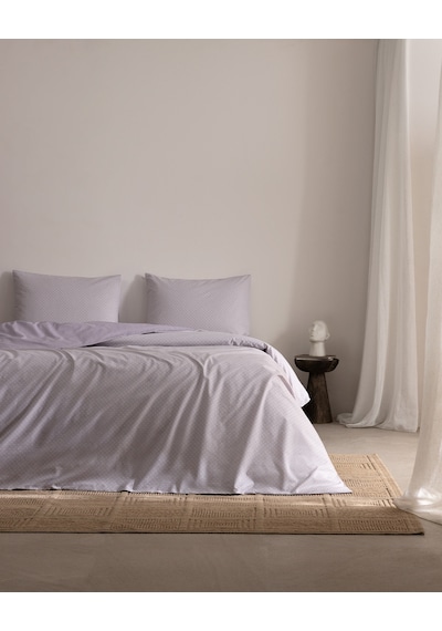 Madame Coco Brunelle Çift Kişilik Pamuklu Baskılı Çarşaflı Nevresim Takımı - Lila 8684427333235 Çok Renkli