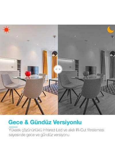 Ally V380 1080p Hd Gece Görüşlü Hareket Sensörlü Wıfı Güvenlik Kamerası- 5775 Beyaz