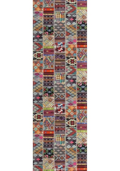 Çok Renkli Patchwork Premium Masa Örtüsü Runner Rnr152n11