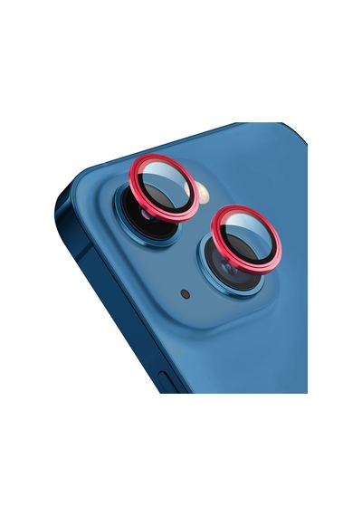 Apple Uyumlu iPhone 13 Ar+af Kamera Lens Koruyucu Kırmızı