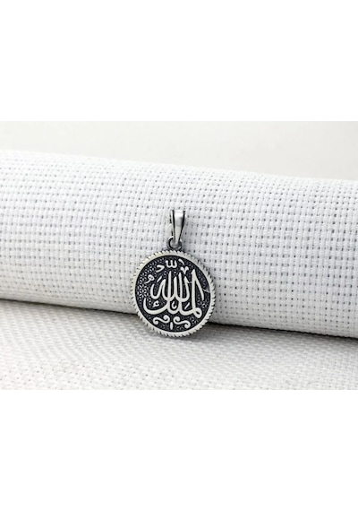 925 Ayar Gümüş Mülk Allah'ın Yazılı Kolye Ucu Gümüş
