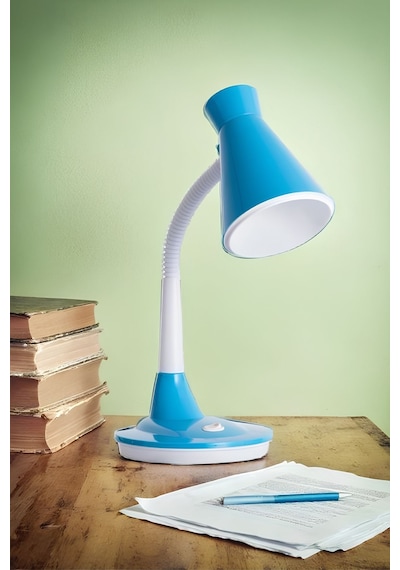 Masa Üstü Masa Lambası Ders Çalışma Kitap Okuma Masa Ve Gece Lambası Akrobatik Gövde Büyük Boy Lamba Mavi
