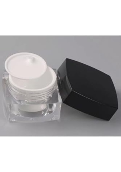 Tr 5 Ml Krem Kavanozu,kozmetik Kutusu, Siyah Kapaklı Akrilik Krem Kutusu 2 Li Set,beyaz Diğer