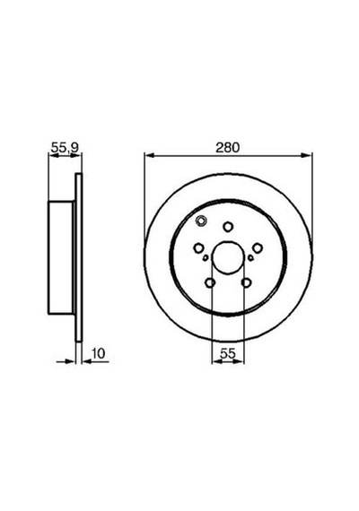 Toyota Avensis T25 03-08 2.0 2003-2008 Bosch Arka Disk 2 Adet