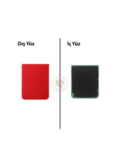 Samsung Galaxy Z Flip 4 Kırmızı Renk Arka Kapak Arka Cam Batarya Kapağı Pil Kapağı Lazer Kesim Back Cover Galaxy Z Flip 4 Uyumlu