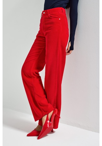Itsbasic Kadın Kırmızı Doris 26w5-19 Straight Fit Yüksek Bel Kalın Fitilli Kadife Velvet Kumaş Pantolon Itsbasic Kadın Kırmızı Doris 26w5-19 Straight Fit Yüksek Bel Kalın Fitilli Kadife Velvet Kumaş Pantolon