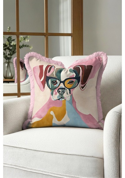 Pop Art Köpek Figürlü Renkli Saçaklı Yastık Kılıfı-sanatsal Bohem Krem Pembe Püsküllü Kırlent Kılıfı Sessiz Ufuk Halo Pop Art Köpek Figürlü Renkli Saçaklı Yastık Kılıfı-sanatsal Bohem Krem Pembe Püsküllü Kırlent Kılıfı Sessiz Ufuk Halo
