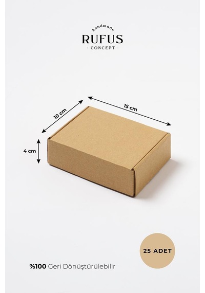 Rufus Concept 15x10x4cm Kilitli Kraft Kutu 25 Adet