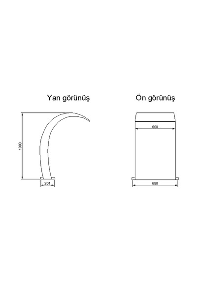 Arcade Model Lüx Donanımlı 1000 X 600 MM Aısı 304 Kalite