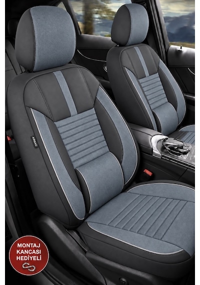 Opel Combo D Shadow Monza Gri Tay Tüyü Ticari 2+1 Oto Koltuk Kılıfı Tam Set-kolay Montaj-terletmez-ortopedik 2012 - 2018