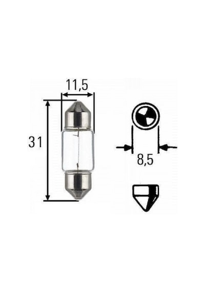 31mm C10w Sofit Halojen Oto Ampul 12v 2adet