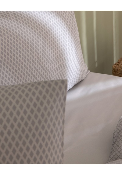 Madame Coco Belford Tek Kişilik Pamuklu Baskılı Çarşaflı Nevresim Takımı - Açık Gri 8684427333303 Çok Renkli