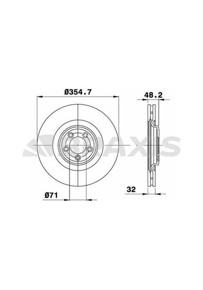 Braxis Ad1047 Fren Diski Ön Jaguar Xf 08-15 Xj 12-f-type 12-xk 06-13 C2c25337
