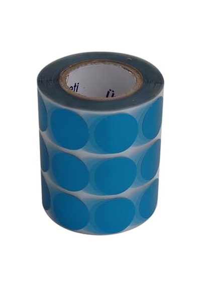 Metalize Kuşe Etiket 25mm X 25mm Ruloda 2500 Adet, Ev Ve Ofis Kullanımı İçin Kendinden Yapışan Etiket Ve Metalize Mavi 124-Pembe