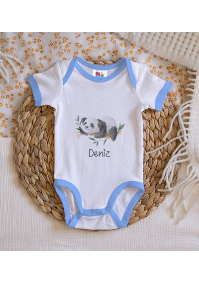 Bk Gift Bk Kids Kişiye Özel Mavi Bebek Body Zıbın - Model 158
